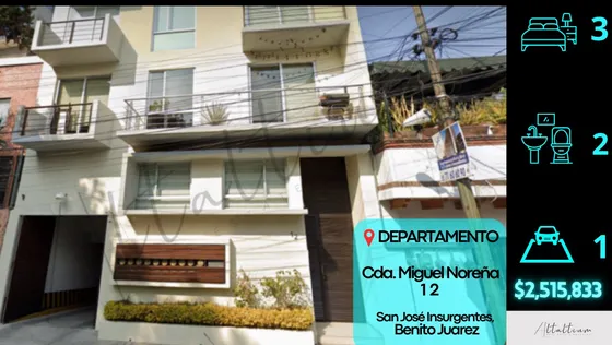 Venta De Departamento (114m2) A 2 Cuadras De Insurgentes, A 10 Mins De C.c. Manacar, A Espaldas Del Teatro De Los Insurgentes, Zona Muy Segura Db15-r32