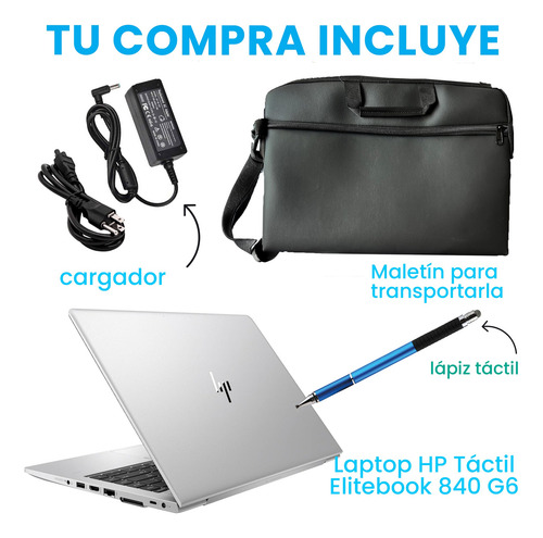 Laptop Hp Elitebook Táctil Core I5 8th 16gb Ram 1tb Ssd+pen Plateado (Reacondicionado)