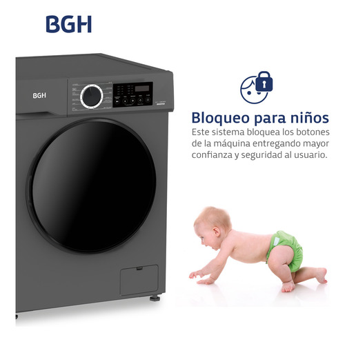 Lavarropas Automatico Bgh Bwfi08s24ar Inverter 1400rpm 8kg C
