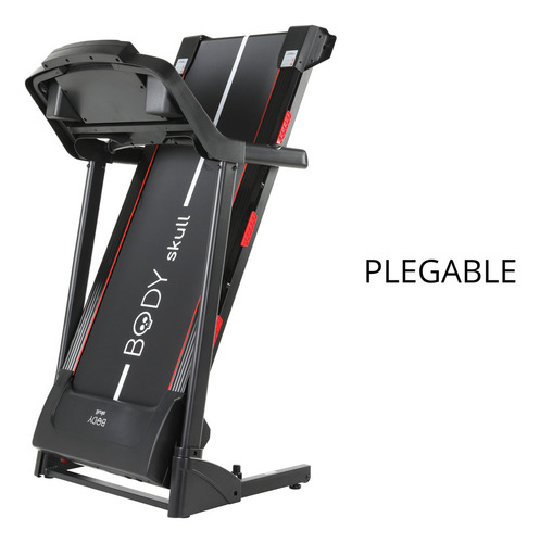 Cinta Caminadora Electrica Body Skull - Velocidad 16 Km/h - Inclinacion Automatica 15 Niv - Usuarios 150 Kg - Superficie 1300x450 Mm - Plegable - Con 6 Amortiguadores Sistema Anti Shock - 2734 Negra