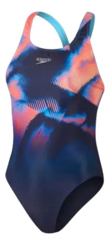 Traje De Baño Natación Speedo Placement Digital Powerback Az Azul 34
