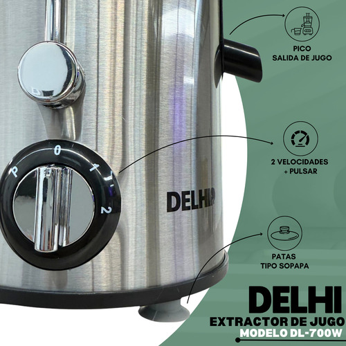 Juguera Electrica Extractor De Jugo + Licuadora Acero Delhi