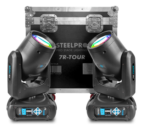 Case Cabeza Movil Beam 7r Tour DMX + Arcoiris luz escenario DJ Steelpro STEELPRO