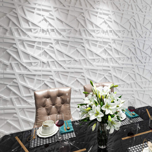 Art3d Panel De Pared De Pvc 3d Blanco Mate
