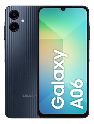 Teléfono celular Samsung Galaxy A06, 128 GB, 4 GB de RAM, pantalla 6.7, cámara. Parte trasera de 50+2 megapíxeles, frontal de 8 megapíxeles, azul oscuro