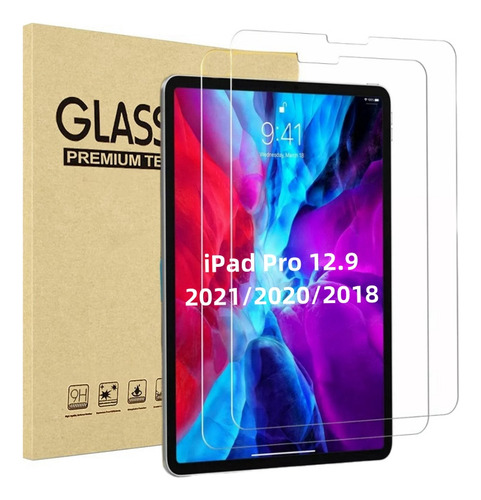 2 Mica Cristal Templado 9h Para iPad Pro 12.9 2021 2020 2018
