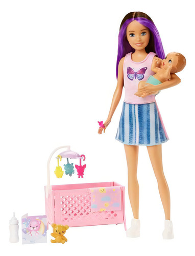 Barbie Set de Juego Skipper Hora de Dormir para niñas de 3 años en adelante