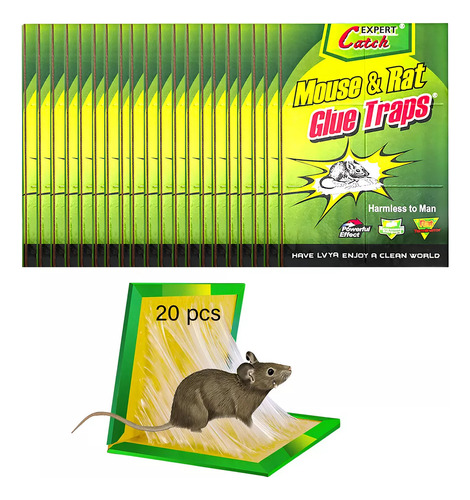 CATCH EXPERT Trampa Pegajosa Grande Ratón Plegable Y Aroma Atrayente 20pz