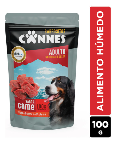 Pack X12 Alimento Húmedo Perro Cannes Sabor Carne 100g