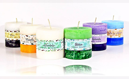 Pack 4 Velas Aromáticas Para Aromaterapia Feng Shui Spa 