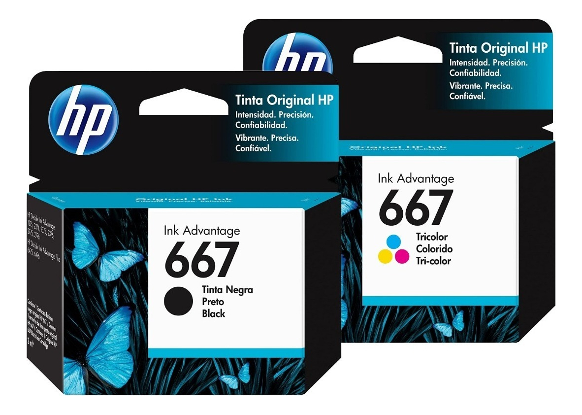 Kit Cartucho De Tinta Hp 667 Ink Advantage Negro Y Tricolor