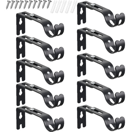 10pcs Soporte Cortinero Para Barra Ajustable Soporte Set