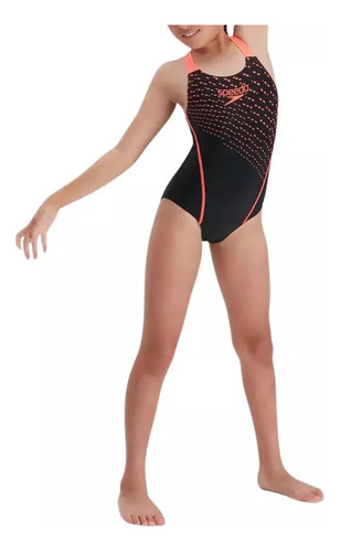 Traje De Baño Natación Speedo Medley Logo Medalist Negro Niñ Negro 8
