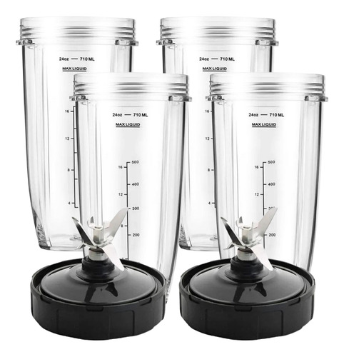 Nutrininja 4 Vasos 24oz Con 2 Aspas 7 Aletas Repuestos