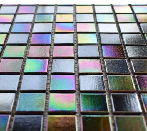 Mosaico Para Alberca Irid Dark Lava Marca Diamond 2 X 2 Cm
