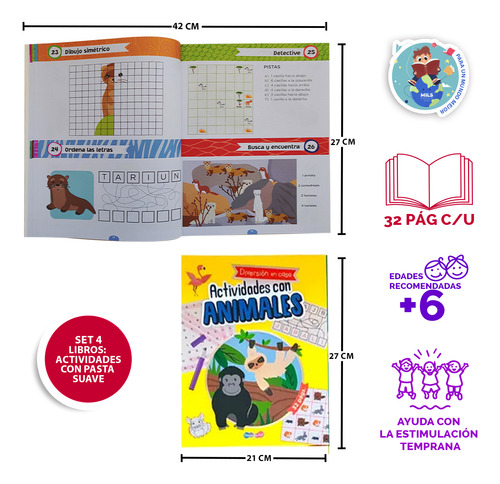 Libro De Actividades Con Animales Para Niños +6 Años
