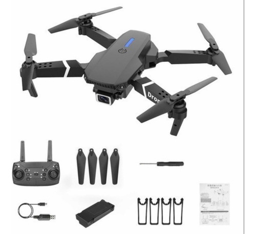 Drone E88 Pro con cámara dual y wifi con funda negra