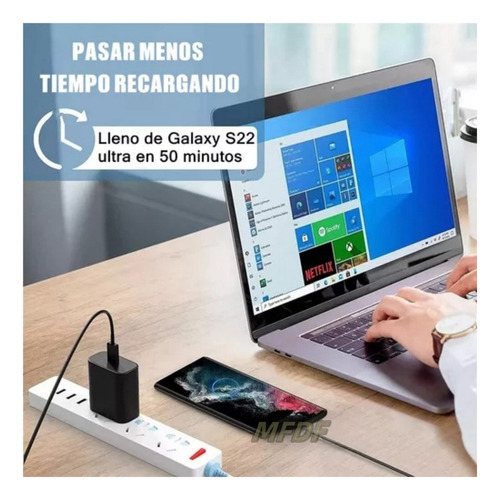 Cargador 45w Tipo C Carga Súper Rápida Para Samsung Galaxy Note10 Note20 A15 A16 A34 A32 A35 A55 A54 M15 S22 S23 S24 S25 Ultra Compatible Con Iphone15 16 Con Cable De Tipo-c A Tipo-c Veegross