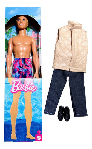 Ken Playa Muñeco Playero Barbie En Traje De Baño + Regalo