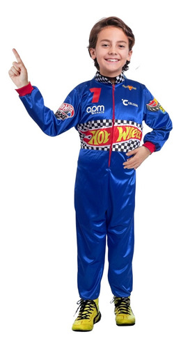 Disfraz De Piloto De Carreras - Ropa Azul Pilotos De Pista - Disfraces Hot Garage - Cosplay Halloween - Vestuario Wheel Truck - Traje Monster Wheels