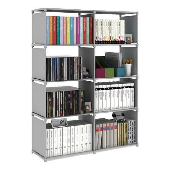 Librero Organizador Estante Cubo Adilier A01 Gris 80 cm X 125 cm X 27 cm Soporta Hasta 20kg