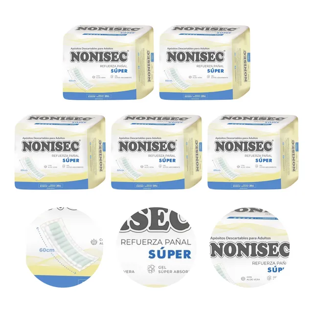 Nonisec Refuerza Pañal Super Absorbente 60cm X 100 Unidades