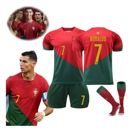 Portugal N° 7 Cristiano Ronaldo De Jersey Set Para Junior
