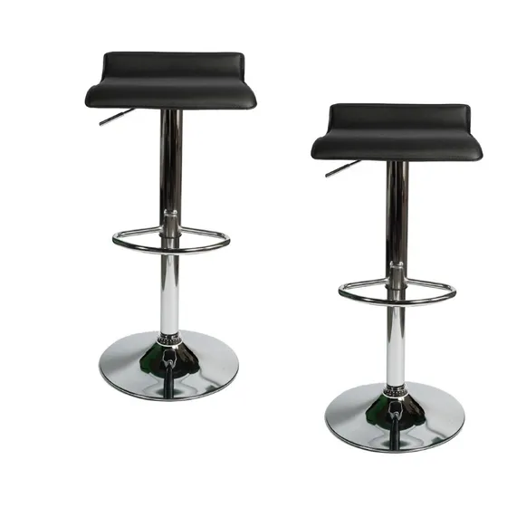 Silla Bar Taburete Banqueta Premium Banco Desayunador X2 Acabado de la estructura Cromado Color Negro