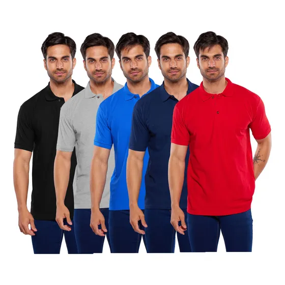 Paq 5 Playeras Polo Para Hombre 100% Algodon, Envio Gratis