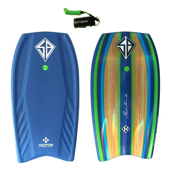 Tabla Bodyboard 42 Boogie Krypton Scott Burke Con Correa Color Arcoiris Azul