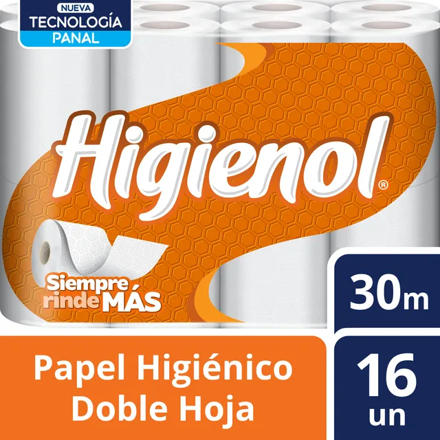 Papel Higiénico Higienol Tecnología Panal 16 Un 30 Mts