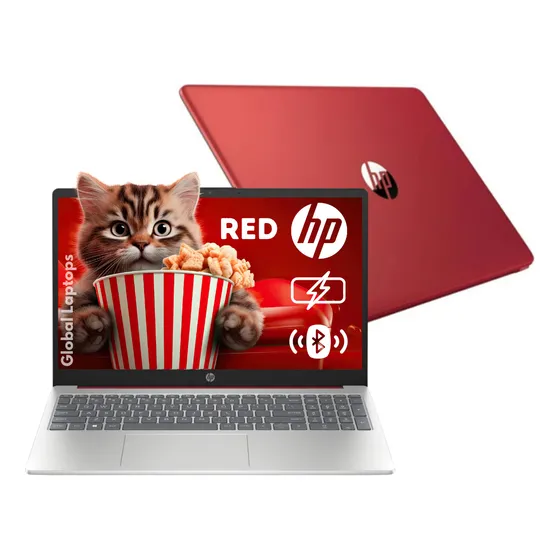 Laptop HP 15-fd0083wm 15.6 Pentium N200 4gb RAM 128gb SSD Ufs W11 Rojo