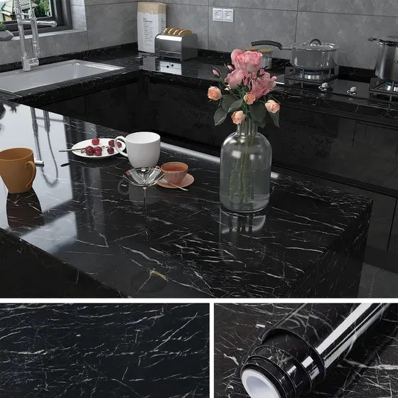 Papel Tapiz Autoadhesivo Mármol De Para Cocina 0.6*10m