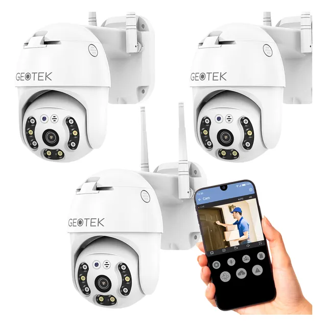 Kit 3 Camaras Seguridad Ip Wifi Exterior Full Hd Domo Noctur