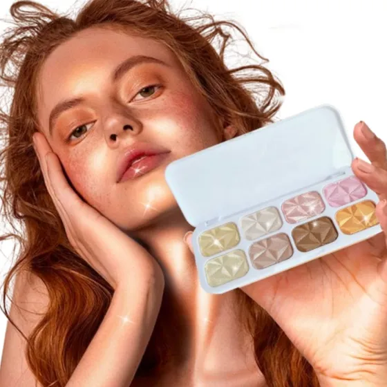 Paleta 8 En 1 Colorete E Iluminador Paletas Maquillaje