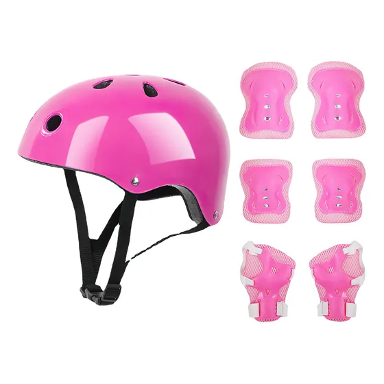 Kit De Protección De Patín Niños Con Casco Rodillera Codera