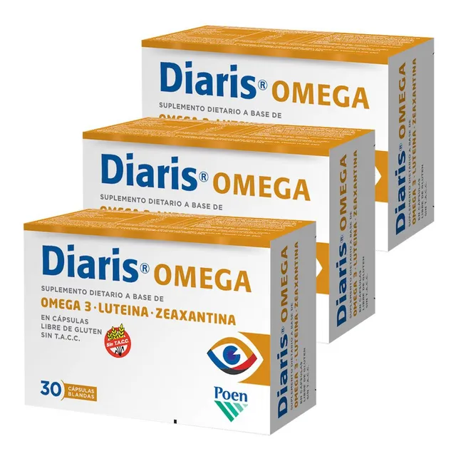 Pack 3 Diaris Omega Suplemento Dietario Luteina Salud Ocular