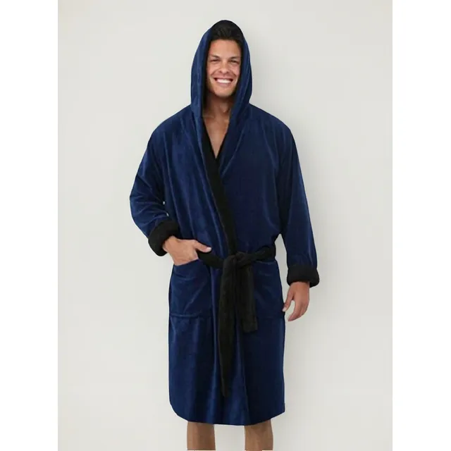 Unisex Mujeres/hombres Bata De Casa De Lujo Con Capucha