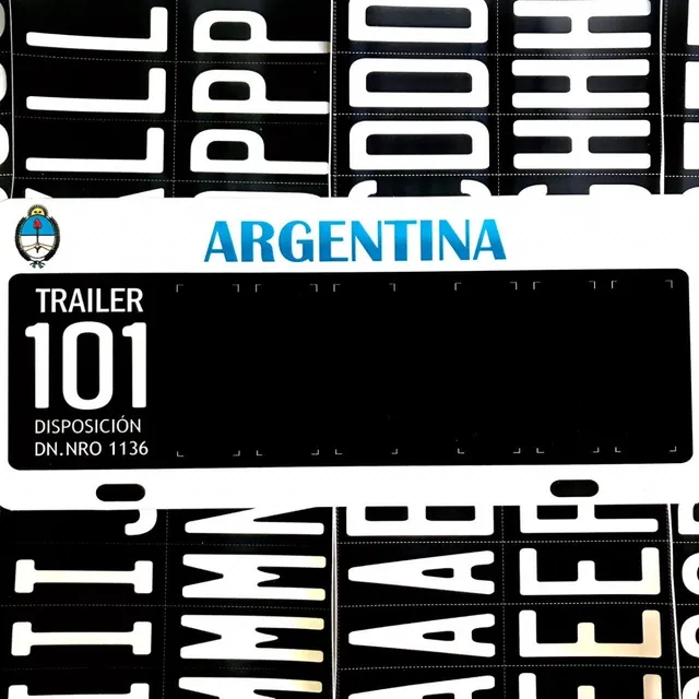 Patente 101 Trailer Remolque Chapa Ploteada Para Armar