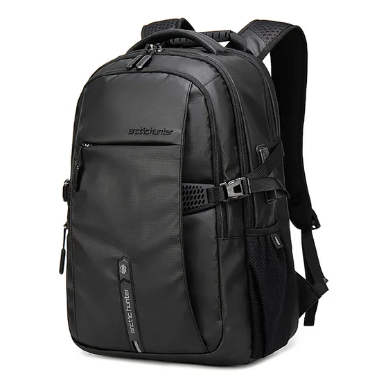 Mochila Arctic Hunter B00388 Deportiva Impermeable Viaje Laptop 27L Negro