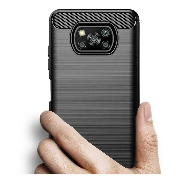 Funda Tpu Fiber Carbon Para Xiaomi Pocophone Poco X3 Pro Nfc