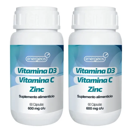 2 Pzas Multivitaminico Inmune Vitamina C, Vitamina D3, Zinc 