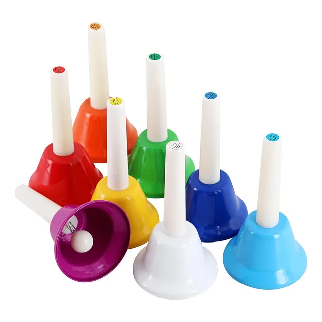 Kit De 8pcs Campanas De Percusión De Mano Orff Instrumentos